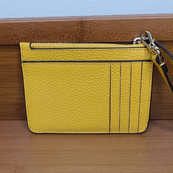 25-30 KATE SPADE SM Pebbled Leather Lena Card Holder/Key Chain in Daffodil NWT - Picture 4 of 8